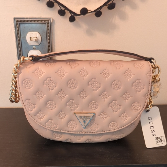 Guess Pink Quilted Crossbody Bag - Picture 1 of 8